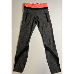 Lululemon Womens Inspire Tight II Luxtreme Gray Pink Size 2 Yoga/Fitness EUC